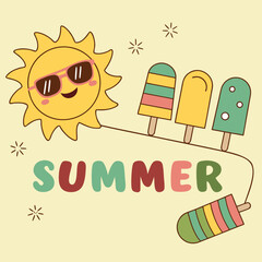 Vibrant summer illustration with cheerful elements