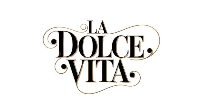 Vintage styled logo for "La Dolce Vita" in elegant typography  
