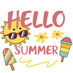 Vibrant summer illustration with colorful elements