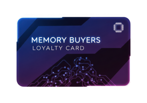 Futuristic memory buyers loyalty card with digital holographic effect