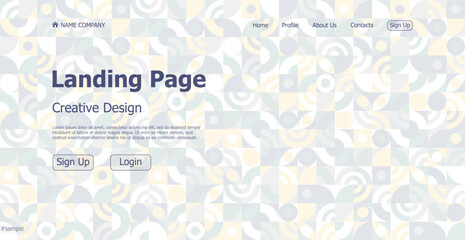 Home page landing white gray web landing page template digital website landing page design concept - Vector illustration