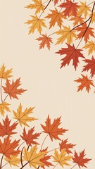 Elegant vertical background of warm autumn maple leaves in rich orange and red colors, ideal for social media stories, seasonal greeting cards, website banners, and fall marketing campaigns.