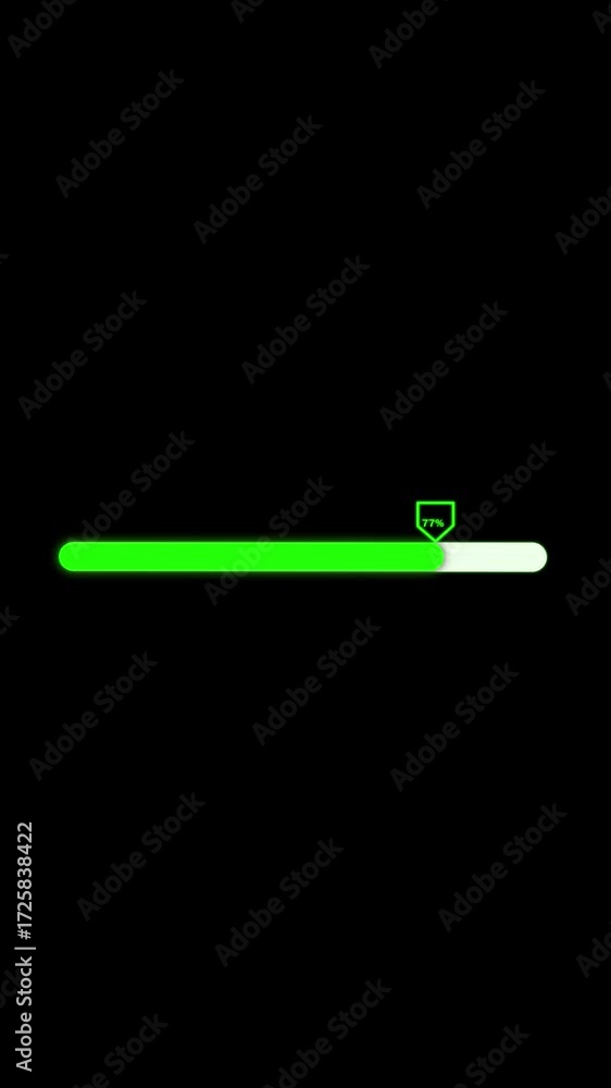 Poster user experience technology loading bar animation black screen minimalist interface vertical video. d