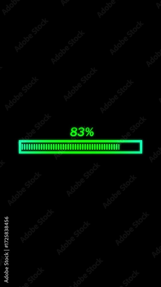 Poster clean black screen technology loading bar animation user experience digital interface vertical video