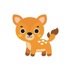 Cute cartoon fawn with a playful expression