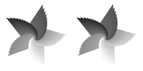 Top view of black and white abstract pattern in water with ripples on sunny summer day