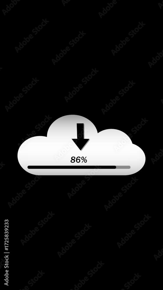 Aufkleber cloud download progress bar animation 31 percent complete loading upload data transfer technology in