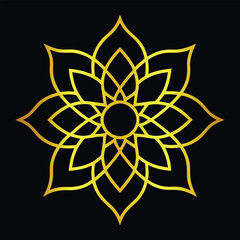 Golden mandala geometric pattern abstract symbol design