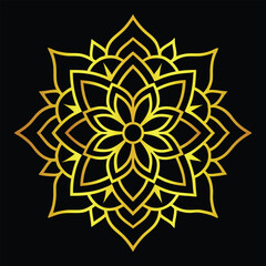 Golden mandala pattern spiritual zen meditation yoga art