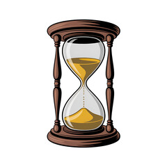 Elegant hourglass counting down time, a symbol of deadlines, projects, and efficiency, perfect for business, planning and historical contexts, vintage charm