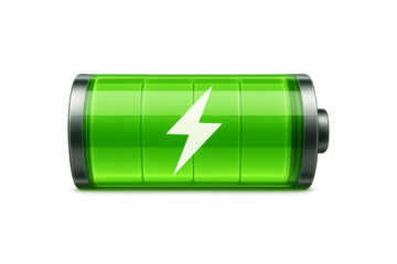Battery icon showing full charge and power