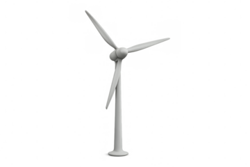 Wind turbine generating clean renewable energy on transparent background