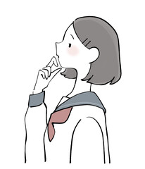 思案する横顔の学生