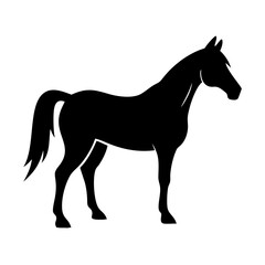Horse silhouette vector illustration equine animal design graphic art farm mammal equestrian standing wild