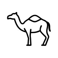 Camel outline vector drawing desert animal icon simple line art illustration graphic design silhouette clip art image