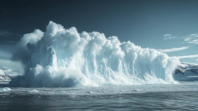 Stunning View of a Giant Iceberg in the Polar Sea.