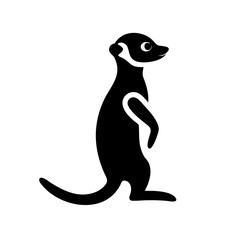 Meerkat silhouette vector illustration standing alert african animal wildlife design for logo icon or graphic art
