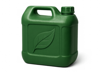 Green plastic canister representing biofuel renewable energy