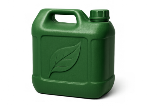 Green plastic canister representing biofuel renewable energy