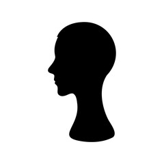 Elegant silhouette of a female head and neck in profile view image