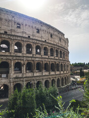 roman coliseum with tourists