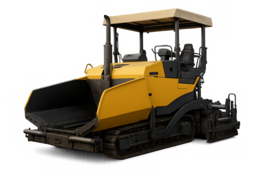 Asphalt paver machine building new road infrastructure