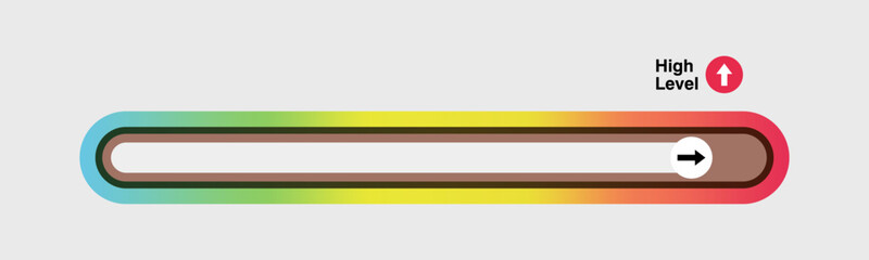 Gradient Progress Bar Vector – Horizontal High-Level Indicator with Arrow Movement