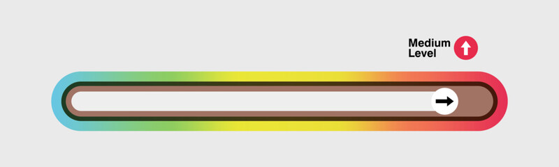 Gradient Progress Bar Vector – Medium-Level Horizontal Indicator with Arrow Movement