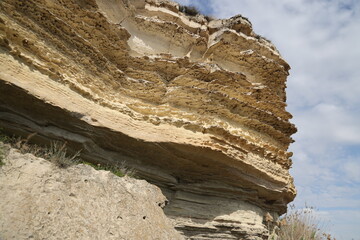 Rocks on the coast of Aktau on the Caspian Sea, Kazakhstan