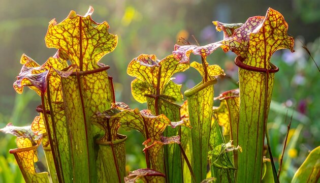 Pitcher plants in morning light