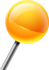 illustration of  push pin on white background 