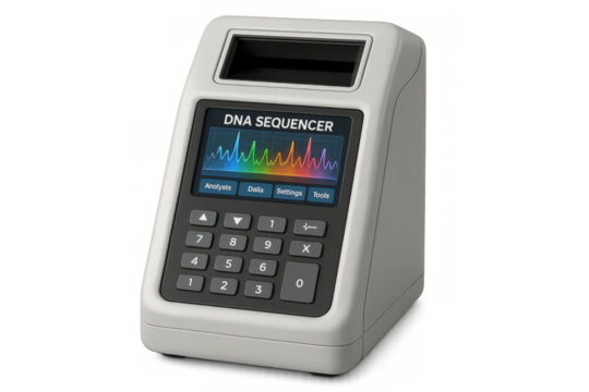 Dna sequencer analyzing genetic information for scientific research - Powered by Adobe