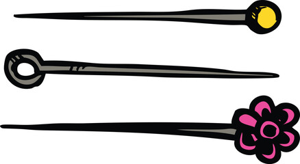 illustration of push pin  on white background 