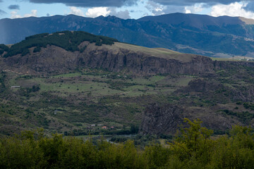 Fototapeta premium Panoramic Canyon View in Mountainous Region with Overcast Sky