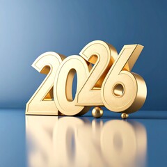 New Year 2026 Celebration 3d Design Image with Festive Decorations, Christmas Day 2026