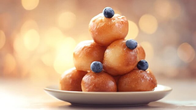 Sweet doughnuts stacked