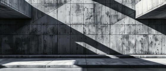 industrial interior loft black and white cement concrete wall and shadow structure