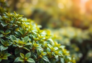 Soft-focus green foliage, lush blurred background,  ecology,  park