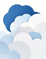 Layered blue and white clouds form a soft, abstract design.