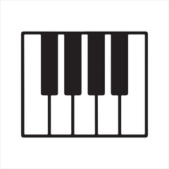Piano Keys icon silhouette vector with white background