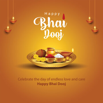 beautiful Bhai dooj festival greeting card India. editable abstract vector illustration design