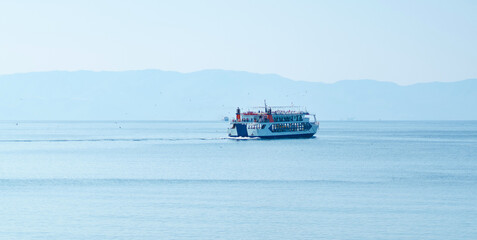 Scenic sea coast landscape at Kavala Bay