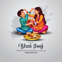 Fototapeta na wymiar beautiful Bhai dooj festival greeting card India. editable abstract vector illustration design