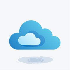 Fototapeta premium Illustration of a blue cloud with a smaller white cloud inside it.