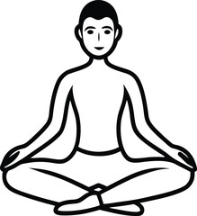 Yoga woman silhouette on transparent background