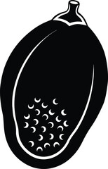 Papaya silhouette on transparent background