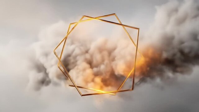 Abstract golden frame cloud