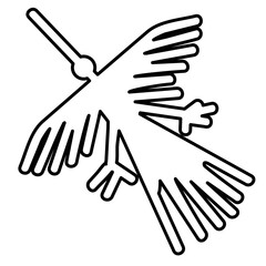 silueta de la ave, cultura naza, peru