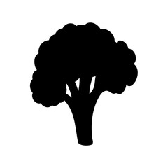 Silhouette of Broccoli Floret Representing Healthy Eating and Vegetarian Diet Concepts