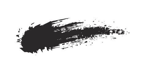 Vector illustration of a grunge ink paint splash design element with a black and white abstract background texture frame.